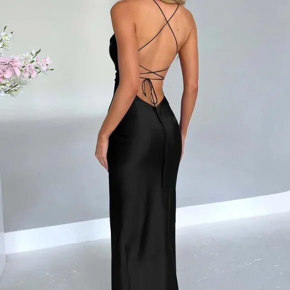 evening bodycon maxi dresses Yvonne Plum Sequin Open-Back Bodycon Maxi Dress – Club L London main image 1